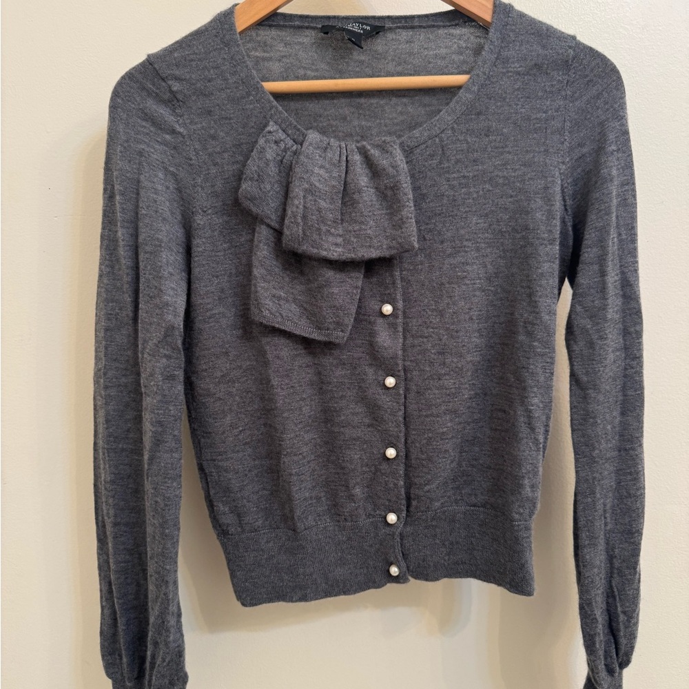 Ann Taylor Gray Cashmere Sweater
